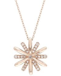 Diamond Select Cuts - 0.12 Ct. Tw. Diamond 14K Rose Necklace - Lyst