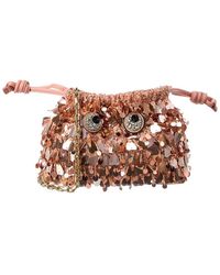 Anya Hindmarch - Embellished Shrimp Satin & Leather Shoulder Bag - Lyst