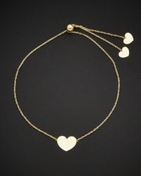 Italian Gold - 14K Adjustable Heart Bracelet - Lyst