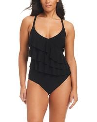 Beyond Control Swimwear - Solid Essentials Ruffle Tier One-Piece - Lyst
