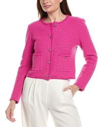 MILLY - Sade Glitter Textured Wool-Blend Cardigan - Lyst
