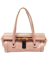 Gucci - Bamboo & Leather Bamboo Bullet Satchel (Authentic Pre-Owned) - Lyst