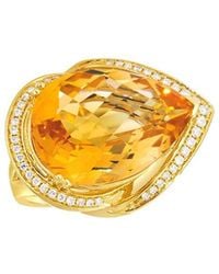 Le Vian - Semi-Precious 14K 10.04 Ct. Tw. Diamond & Citrine Cocktail Ring - Lyst