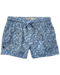 Sunset and Vine - Microfiber Woven Printed Swim Trunk - Lyst
