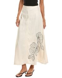 Vince Camuto - Center Front Seam Linen-Blend Maxi Skirt - Lyst