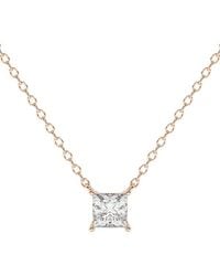 Lab Grown Diamonds - 14K Rose 0.50 Ct. Tw. Lab-Grown Diamond Necklace - Lyst