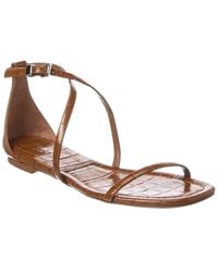 Michael Kors - Polly Runway Croc-Embossed Leather Sandal - Lyst