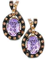 Le Vian - 14K Rose 2.55 Ct. Tw. Diamond & Amethyst Drop Earrings - Lyst
