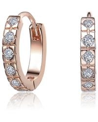 Genevive Jewelry - 18k Rose Gold Plated Earrings - Lyst