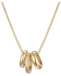 Adornia - 14K Plated Cz 3-Ring Necklace - Lyst