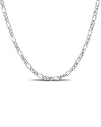 Italian Silver - Figaro Chain Necklace - Lyst