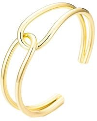 Adornia - 14K Plated Overlapping Cuff Bracelet - Lyst