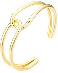 Adornia - 14K Plated Overlapping Cuff Bracelet - Lyst