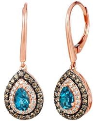 Le Vian - Escape 14K Rose 1.09 Ct. Tw. Diamond & London Topaz Dangle Earrings - Lyst