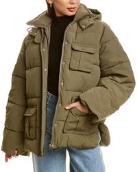 Ganni Oversized Puffer Coat - Green