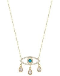 Sphera Milano - 14K Over Cz Evil Eye Necklace - Lyst