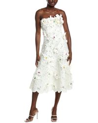 Badgley Mischka - Scuba Applique Midi Dress - Lyst