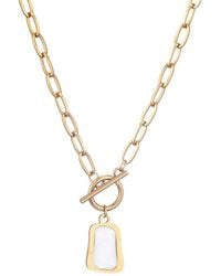 Adornia - 18K Plated Stainless Steel Mother Of Pearl Tarnish-Resistant Toggle Necklace - Lyst