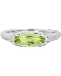 Diamond Select Cuts - 14K Diamond .05 Ct. & 1.15 Ct. Peridot Ring - Lyst