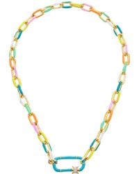 Juvell - 18k Plated Cz Link Necklace - Lyst