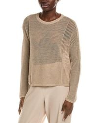 Eileen Fisher - Crewneck Linen-Blend Sweater - Lyst