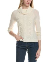 Sofiacashmere - Cable Rib Texture Cowl Neck Wool & Cashmere-Blend Sweater - Lyst