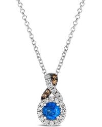 Le Vian - Le Vian Cornflower Sapphire 14K 0.48 Ct. Tw. Diamond & Ceylon Sapphire Pendant Necklace - Lyst