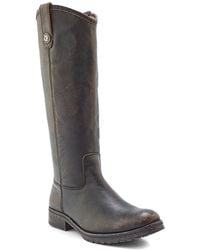 Frye - Melissa Double Sole Button Lug Tall Leather Boot - Lyst