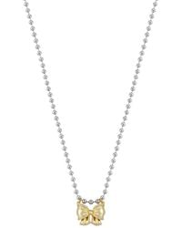 Chloe and Madison - Jewelry Plated Cz Bow Necklace - Lyst