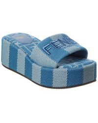 Fendi - Sunshine Canvas Platform Sandal - Lyst