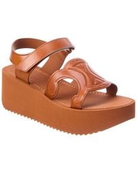 Celine - Sunny Leather Platform Sandal - Lyst
