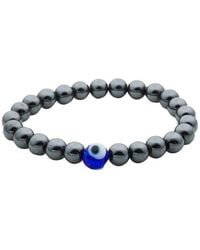 jean claude - Hematite Glass Beads Stretch Bracelet - Lyst