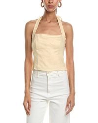 REVERIEE - Linen Halter Neck Top - Lyst