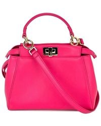 Fendi - Leather Mini Peekaboo Shoulder Bag (Authentic Pre-Loved) - Lyst