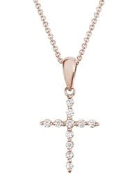 Diamond Select Cuts - 14K Rose 0.11 Ct. Tw. Diamond Necklace - Lyst