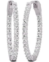 Diana M. Jewels - Diana M. Fine Jewelry 14k 3.00 Ct. Tw. Lab Grown Diamond Hoops - Lyst