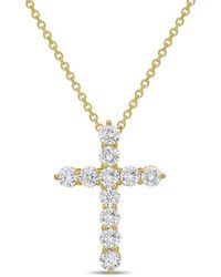 Diana M. Jewels - Diana M. 14K 1.00 Ct. Tw. Lab-Grown Diamond Cross Pendant - Lyst