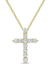 Diana M. Jewels - Diana M. 14K 1.00 Ct. Tw. Lab-Grown Diamond Cross Pendant - Lyst