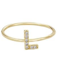 Adornia - 14K Plated Cz Initial Ring - Lyst