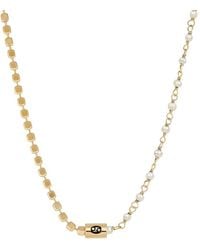 Karma and Luck - Plated Moonstone Beaded Necklace - Lyst