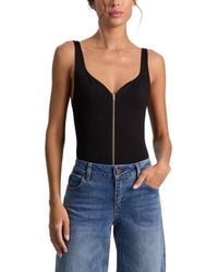Alice + Olivia - Eve Zip Front Bodysuit - Lyst