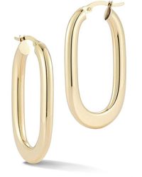 Ember Fine Jewelry - 14K Bold Square Oval Hoop Earrings - Lyst