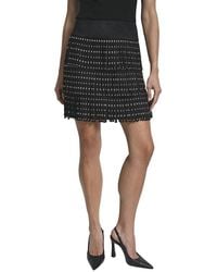 DKNY - Studded Fringe Mini Skirt - Lyst