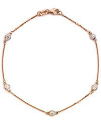 Suzy Levian 14k Rose Gold 0.15 Ct. Tw. Diamond Station Bracelet - Metallic