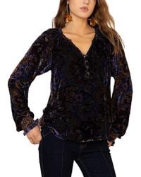 Hale Bob - Elyse Long Sleeve Silk-Blend Blouse - Lyst