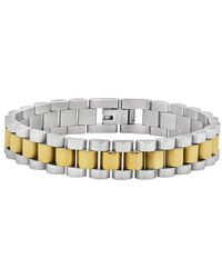 Sterling Forever - Cz Thin Watch Band Chain Bracelet - Lyst