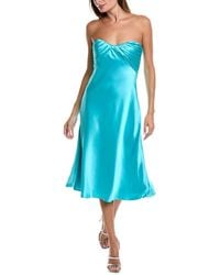 ML Monique Lhuillier - Imara Satin Midi Dress - Lyst