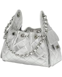 Tiffany & Fred Paris - Quilted Metallic Leather Drawstring Shoulder Bag - Lyst