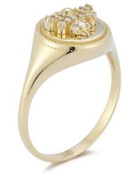 Ember Fine Jewelry - 14k 0.08 Ct. Tw. Diamond Bee Signet Ring - Lyst