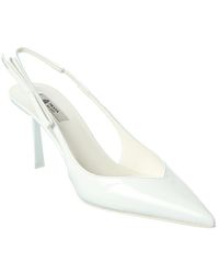 Prada - Logo Leather Slingback Pump - Lyst